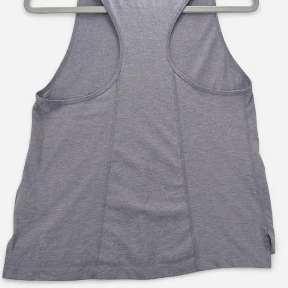 Nike Running Womens Medium Heather Gray Just Do It Racerback Tank Dri-Fit Mesh
